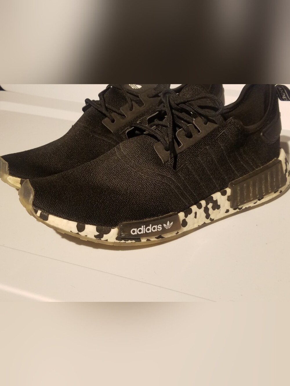 Men's Adidas NMD R1 shoes sneakers size 12 black with camo soles